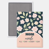 Modern Pink Wildflowers Pattern Magnet (Vorderseite/Rückseite)