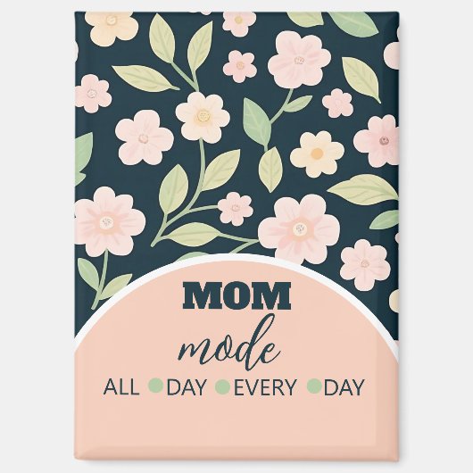 Modern Pink Wildflowers Pattern Magnet (Vorderseite)