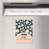 Modern Pink Wildflowers Pattern Magnet (In Situ (Geschirrspüler))