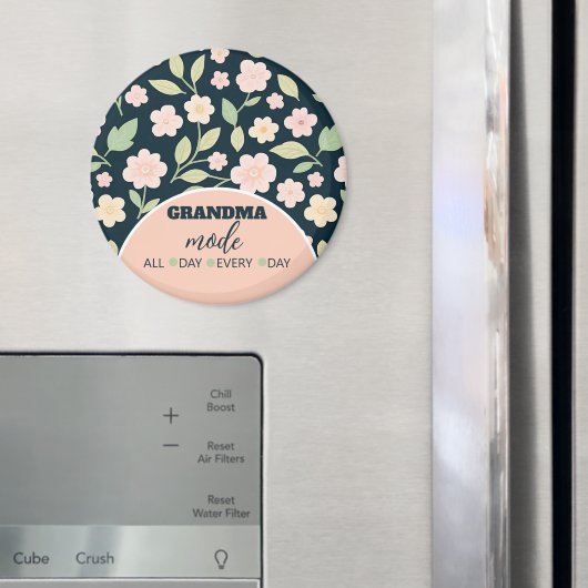 Modern Pink Wildflowers Pattern Magnet (In Situ (Kühlschrank))