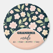 Modern Pink Wildflowers Pattern Magnet (Vorne)