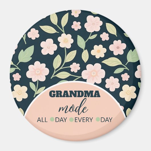 Modern Pink Wildflowers Pattern Magnet (Vorne)