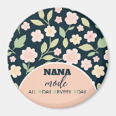 Modern Pink Wildflowers Pattern Magnet (Vorne)