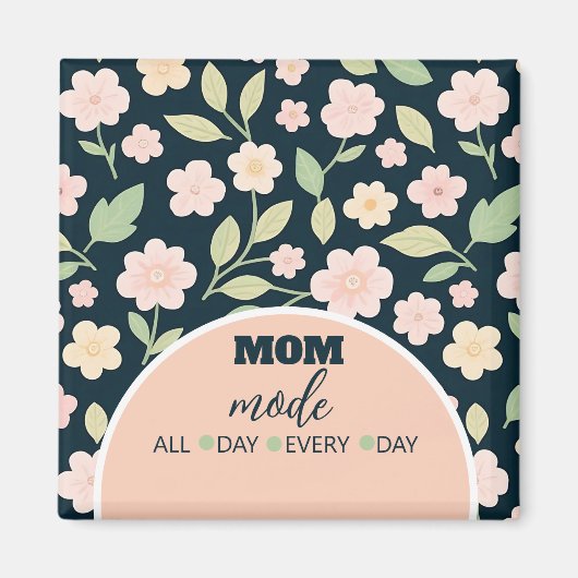 Modern Pink Wildflowers Pattern Magnet (Vorne)