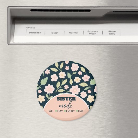 Modern Pink Wildflowers Pattern Magnet (In Situ (Geschirrspüler))