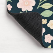 Modern Pink Wildflowers Pattern Mousepad (Ecke)
