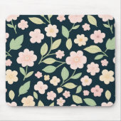 Modern Pink Wildflowers Pattern Mousepad (Vorne)