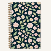 Modern Pink Wildflowers Pattern Notizblock (Vorderseite)