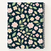 Modern Pink Wildflowers Pattern Notizblock (Rückseite)