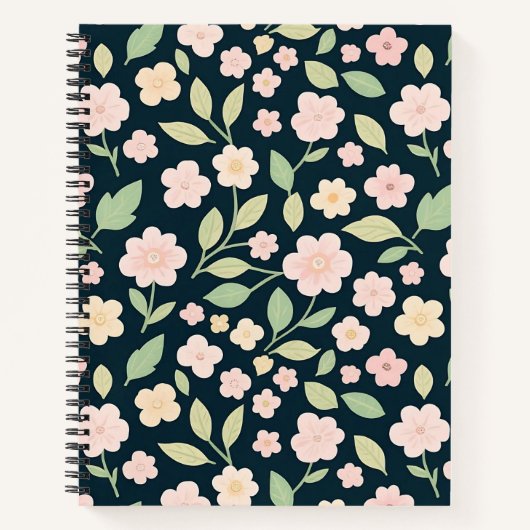 Modern Pink Wildflowers Pattern Notizblock (Vorderseite)