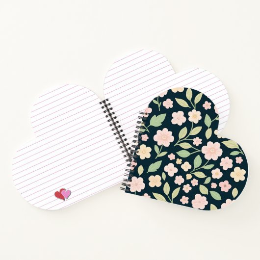 Modern Pink Wildflowers Pattern Notizblock (Innenseite)