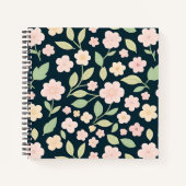 Modern Pink Wildflowers Pattern Notizblock (Vorderseite)