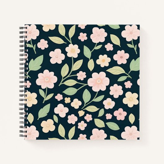 Modern Pink Wildflowers Pattern Notizblock (Vorderseite)