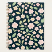 Modern Pink Wildflowers Pattern Planer (Vorderseite)