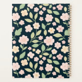 Modern Pink Wildflowers Pattern Planer (Rückseite)