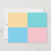 Modern Pink Yellow Blue Green Handwriting Script Mitteilungskarte (Rückseite)