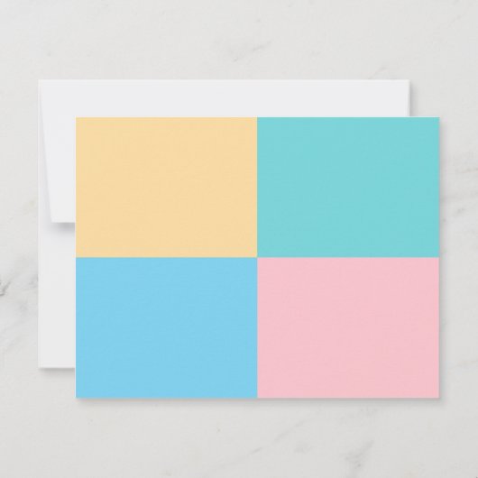 Modern Pink Yellow Blue Green Handwriting Script Mitteilungskarte (Rückseite)