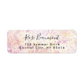 Modern Pink Yellow Watercolor Script Address Label (Vorne)