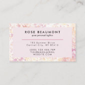 Modern Pink Yellow Wright Script Business Card Visitenkarte (Rückseite)