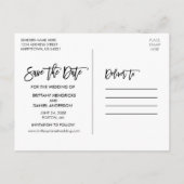 Modern Pinselschrift Save the Date 3 Foto Gold Postkarte (Rückseite)