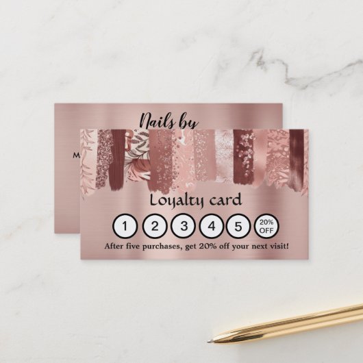 Modern Pinselstriche Loyalität Visitenkarte Terminkarte (Vorderseite/Rückseite Beispiel)