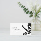 Modern Pirate Business Card Visitenkarte (Stehend Vorderseite)