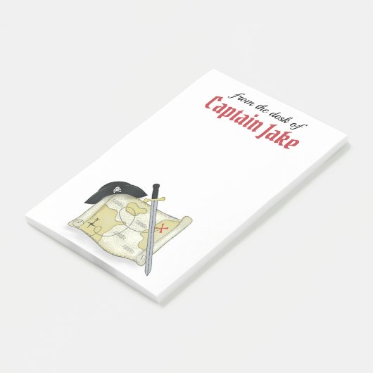 Modern Pirate Old Map Buccaneer Post-it Klebezettel (angewinkelt)