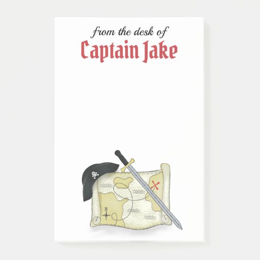 Modern Pirate Old Map Buccaneer Post-it Klebezettel (Vorderseite)