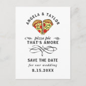 Modern Pizza Amore Black Typografy Save the Date Postkarte (Vorderseite)