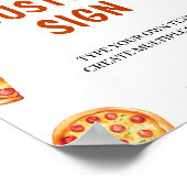 Modern Pizza Birthday Party Custom Sign Poster (Ecke)