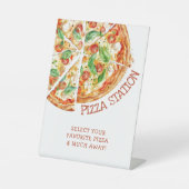 Modern Pizza Birthday Party Custom Sign Sockelschild (Vorderseite)