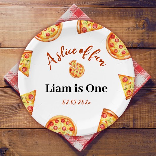 Modern Pizza Party Birthday Pappteller