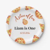 Modern Pizza Party Birthday Pappteller (Vorderseite)