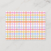 Modern Plaid Colorful Rainbow Diaper Raffle  Begleitkarte (Rückseite)