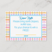 Modern Plaid Colorful Rainbow Diaper Raffle  Begleitkarte (Vorderseite)