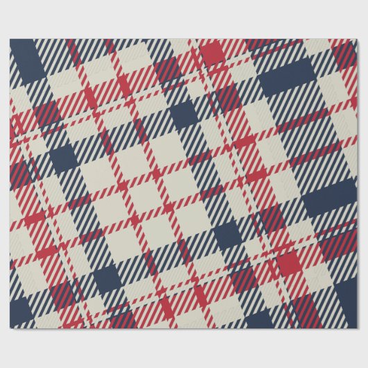 Modern Plaid Pattern Christmas Custom Geschenkpapier (Flach)