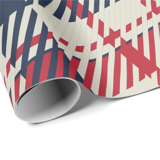 Modern Plaid Pattern Christmas Custom Geschenkpapier (Rolleneckpunkt)