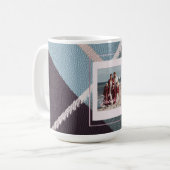 Modern Plaid Rustic Photo Christmas coffee mug Kaffeetasse (Vorderseite Links)