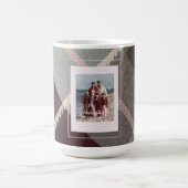 Modern Plaid Rustic Photo Christmas coffee mug Kaffeetasse (Mittel)