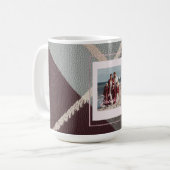 Modern Plaid Rustic Photo Christmas coffee mug Kaffeetasse (Vorderseite Links)