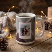 Modern Plaid Rustic Photo Christmas coffee mug Kaffeetasse