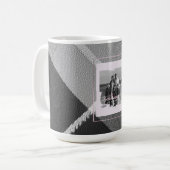 Modern Plaid Rustic Photo Christmas mug Kaffeetasse (Vorderseite Links)