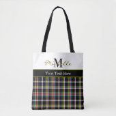 Modern Plaid Tartan Pattern Olive Green Tasche (Vorderseite)