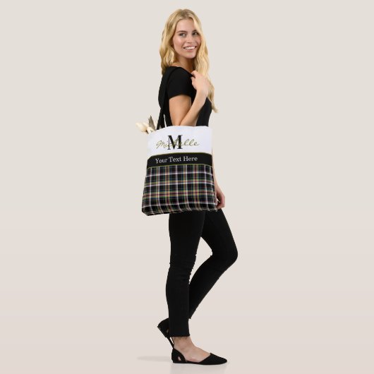 Modern Plaid Tartan Pattern Olive Green Tasche (Am Model)