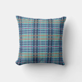 Modern Plaid Throw Pillow - Vibrant Colorful Tarta Kissen