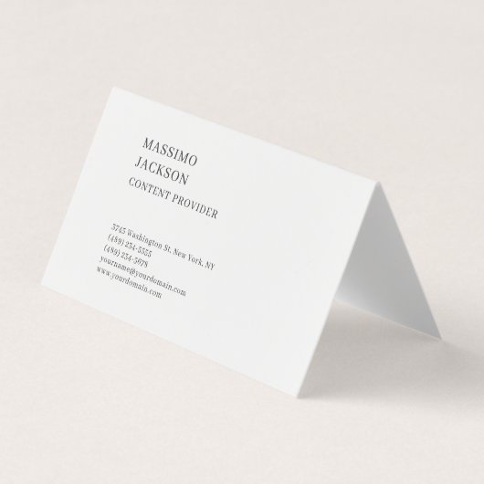 Modern Plain Simple Black White Minimalist  Visitenkarten (Vorderseite)
