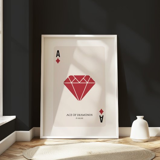 Modern Play Card Paris Ace Diamonds Trendwall Poster