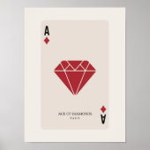 Modern Play Card Paris Ace Diamonds Trendwall Poster (Vorne)