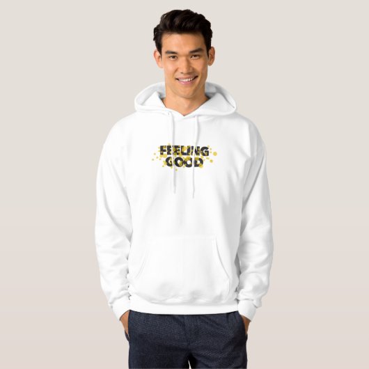 Modern, playful, cheerful design of Feeling Good Hoodie (Vorne ganz)