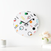 Modern, playful, cool, trendy, Memphis geometrisch Große Wanduhr (Zuhause)
